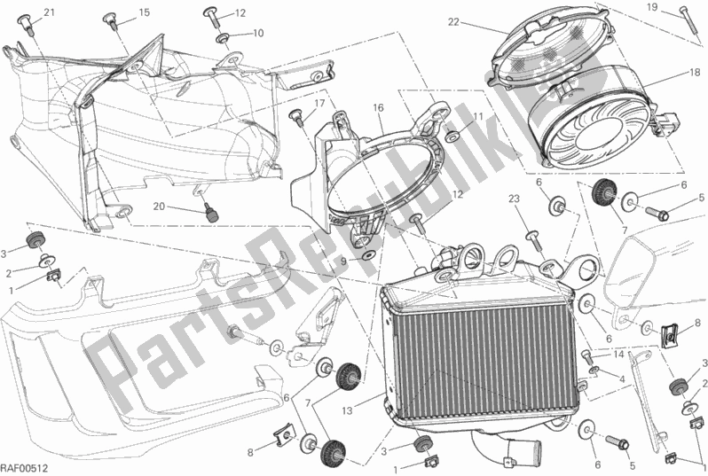 Toutes les pièces pour le Radiateur, Eau, Lh du Ducati Diavel FL USA 1200 2016